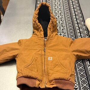 Carhartt Tan Hooded Jacket. Size 3T. Quilted.
